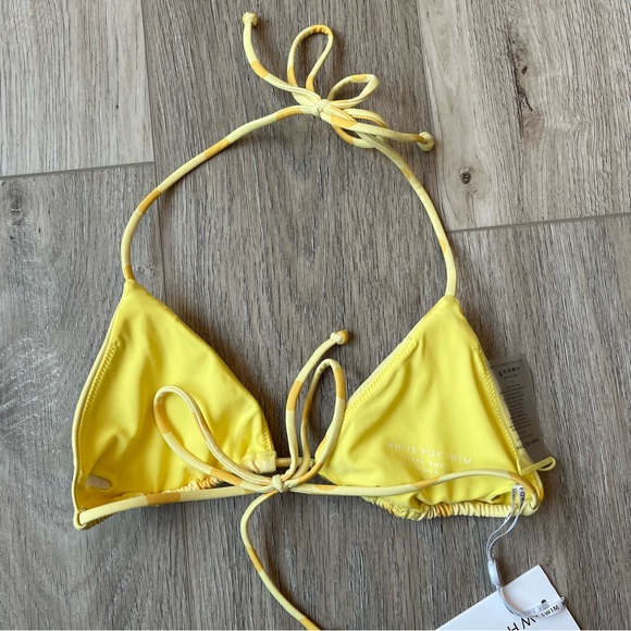 White Fox Golden Hour Bikini Top Lemon Polka Dot - Picture 5 of 6
